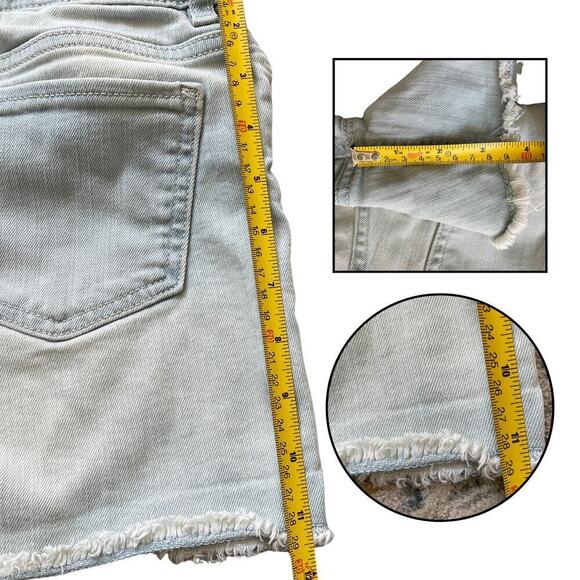 GAP Kids 12 Regular Denim Shorts | Adjustable Waist, Light Wash, Raw Hem - Picture 4 of 6